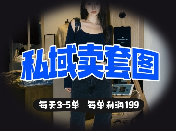 私域卖套图每天3-5单,每单利润99-创业联盟