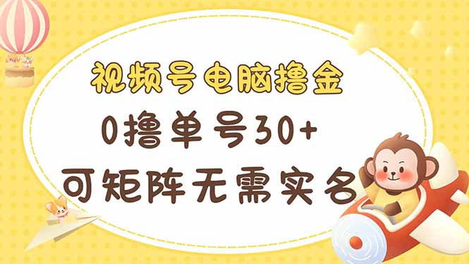 (14220期)视频号电脑撸金 0撸单号30+ 可矩阵 无需实名多号多得-创业联盟