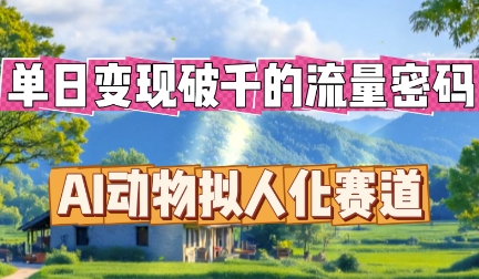 单日变现破k的流量密码,AI动物拟人化赛道-创业联盟