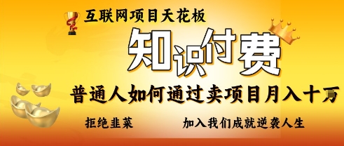 互联网项目天花板,知付付费项目,普通人如何通过卖项目月入十个,拒绝韭菜【揭秘】-创业联盟