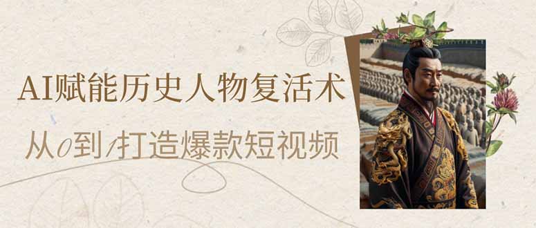 (14311期)AI赋能历史人物复活术:从0到1打造爆款短视频-创业联盟