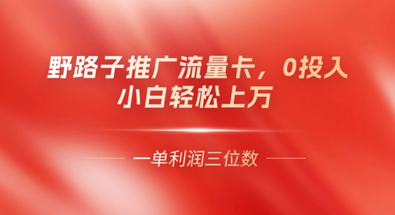 0门槛推广流量卡,一单收益上百,0投入,小白月入过W-创业联盟