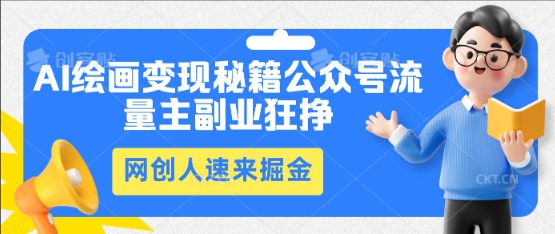 AI绘画变现秘籍:公众号流量主副业狂挣,网创人速来掘金-创业联盟