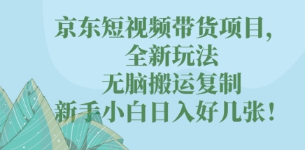 京东短视频带货项目,全新玩法,无脑搬运复制,新手小白日入好几张!-创业联盟