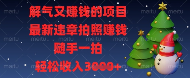 解气又挣钱的项目,最新违章拍照挣钱,随手一拍,轻松收入数张【揭秘】-创业联盟